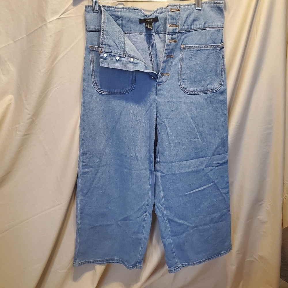 Forever 21 High Rise Button Fly Hip Pocket Jeans